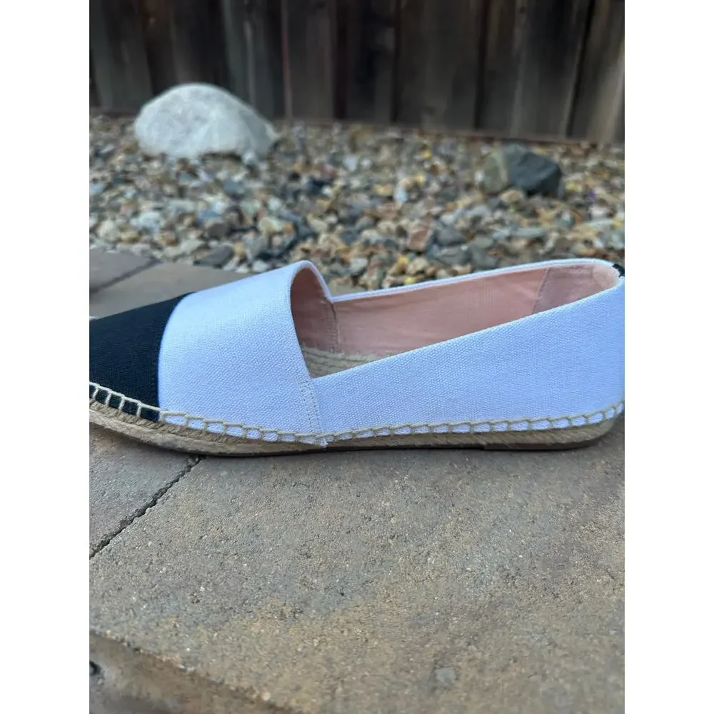 J. Crew Black and White Espadrille Shoes size 10